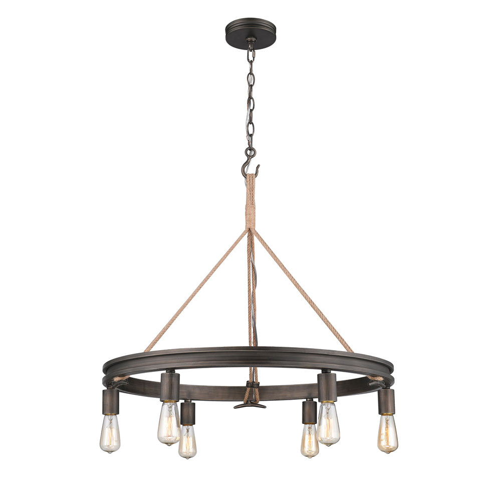 Ren 6 Light Chandelier in Gunmetal Bronze