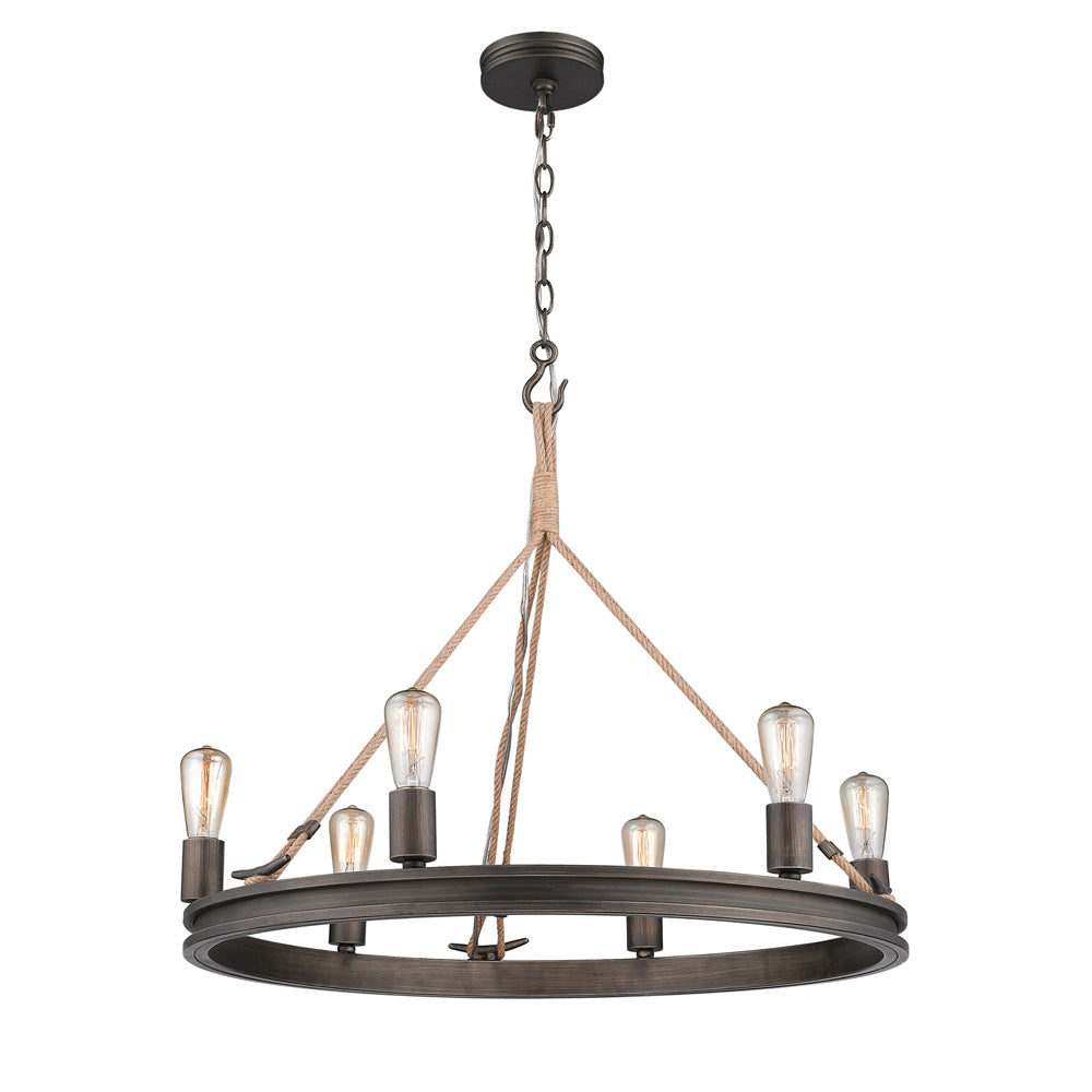 Ren 6 Light Chandelier in Gunmetal Bronze