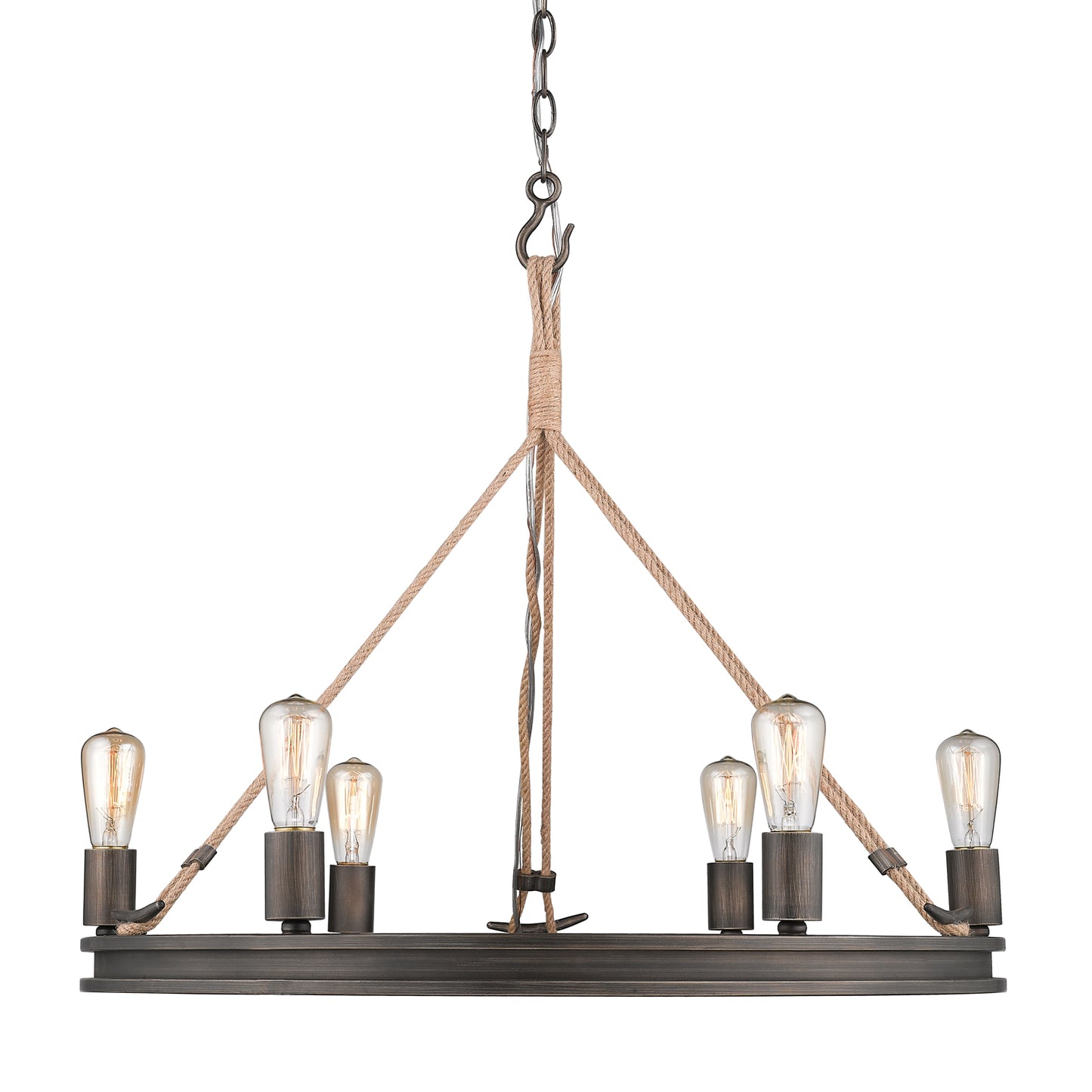 Ren 6 Light Chandelier in Gunmetal Bronze