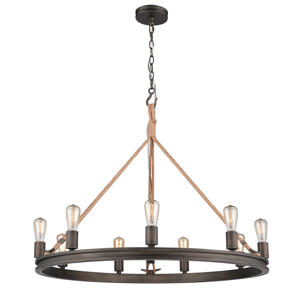 Ren 9 Light Chandelier in Gunmetal Bronze