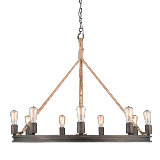 Ren 9 Light Chandelier in Gunmetal Bronze