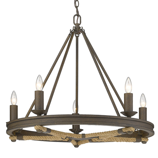 Loel 5-Light Chandelier in Dark Rust