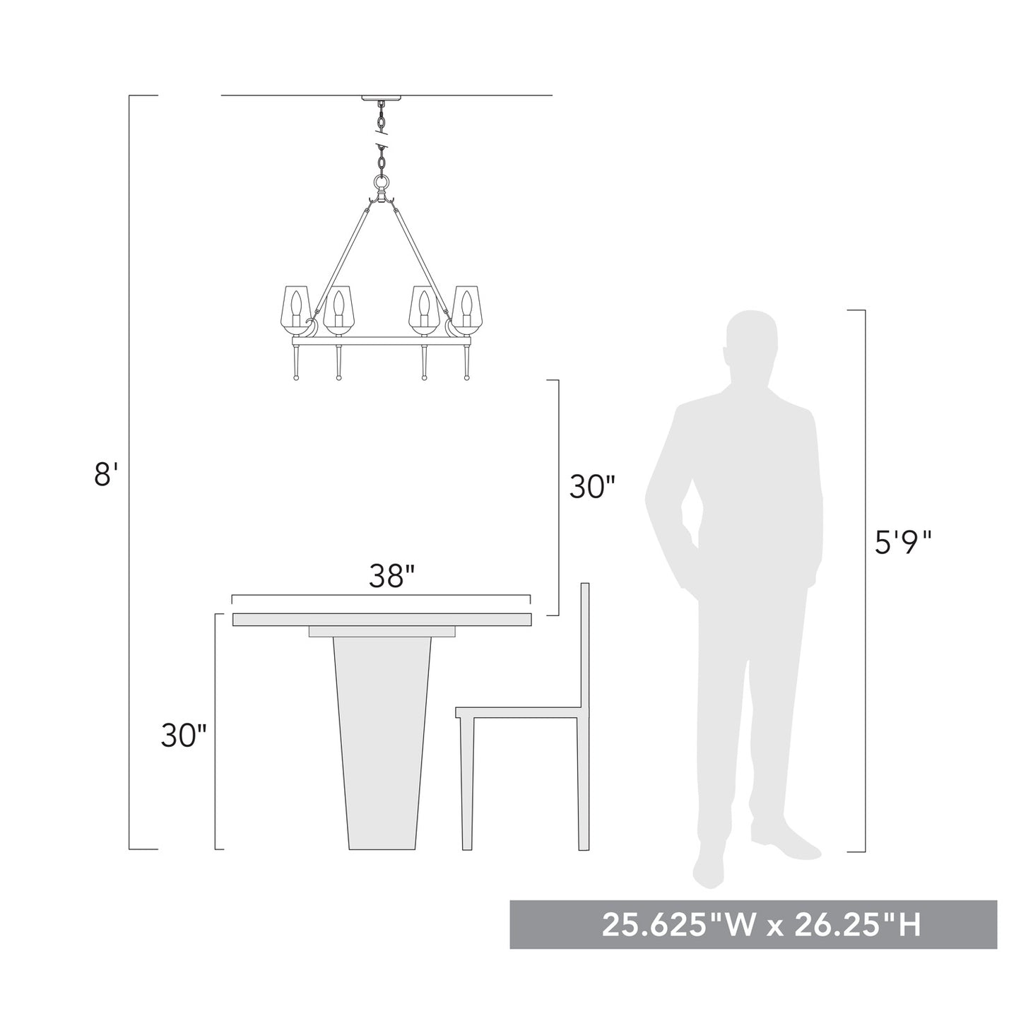 Frances 6 Light Chandelier in Textured White Plaster with Clear Glass Shade