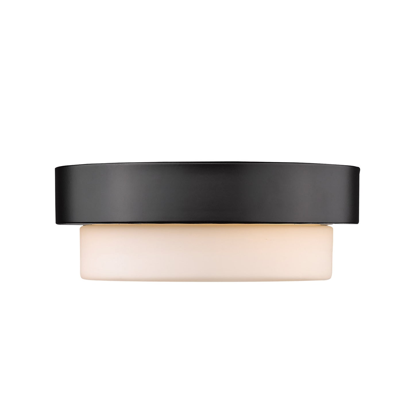 Adams 9" Flush Mount in Matte Black with Opal Glass