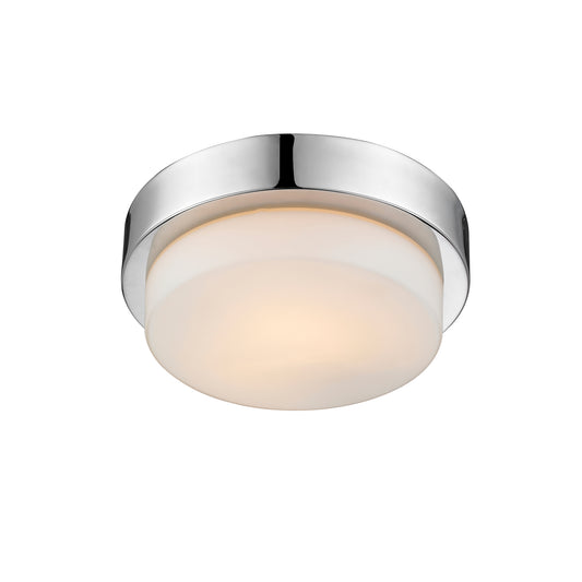Adams CH Flush Mount in Chrome with Opal Glass Shade