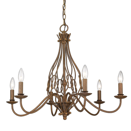Elizabeth- 6-Light Chandelier in Burnished Chestnut