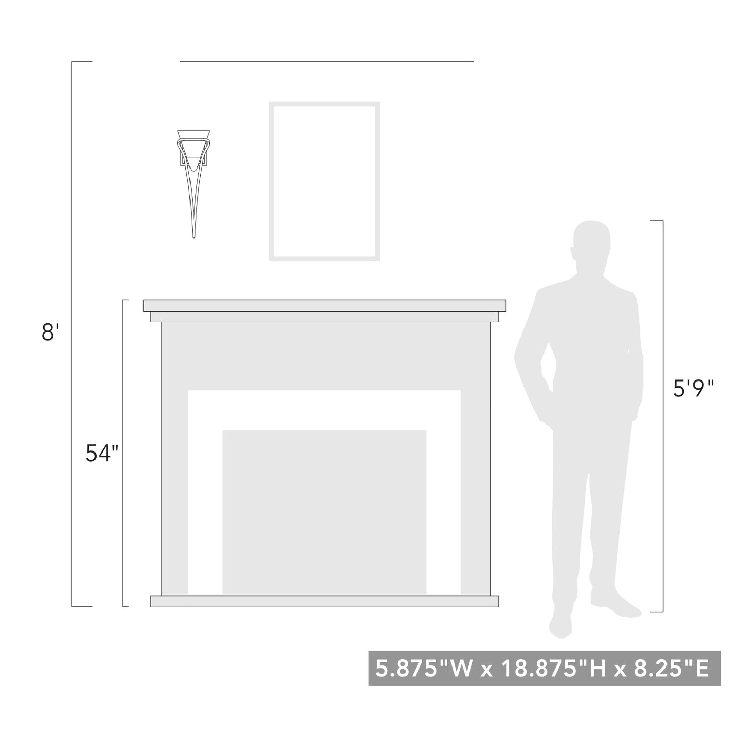 Olympus 1 Light Wall Sconce in Matte Black with Clear Glass Shade