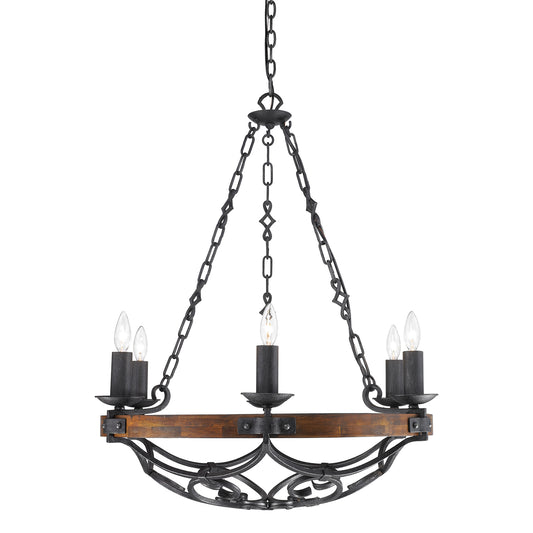 Medusa 6-Light Chandelier in Black Iron