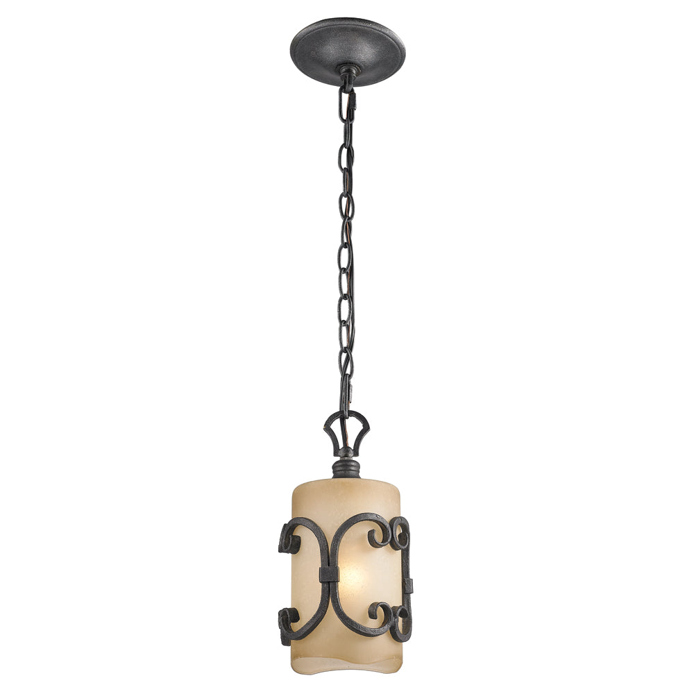 Medusa Mini Pendant in Black Iron with Toscano Glass