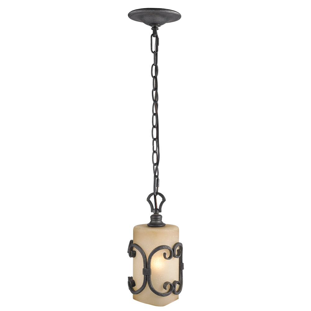 Medusa Mini Pendant in Black Iron with Toscano Glass