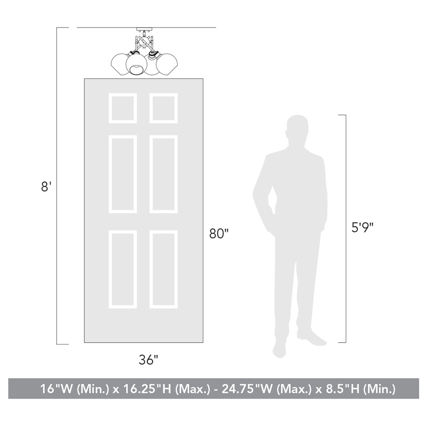 Foley WHT Semi-Flush in Matte White with Clear Glass Shade