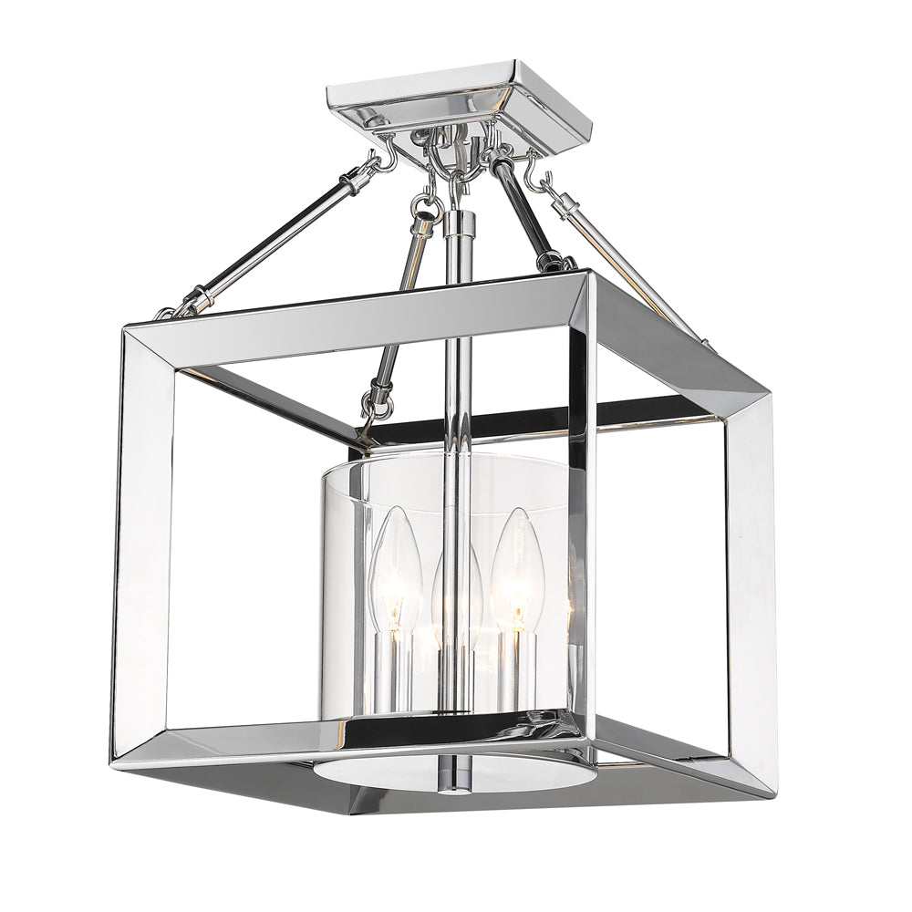 Samson Convertible Semi-Flush in Chrome with Clear Glass
