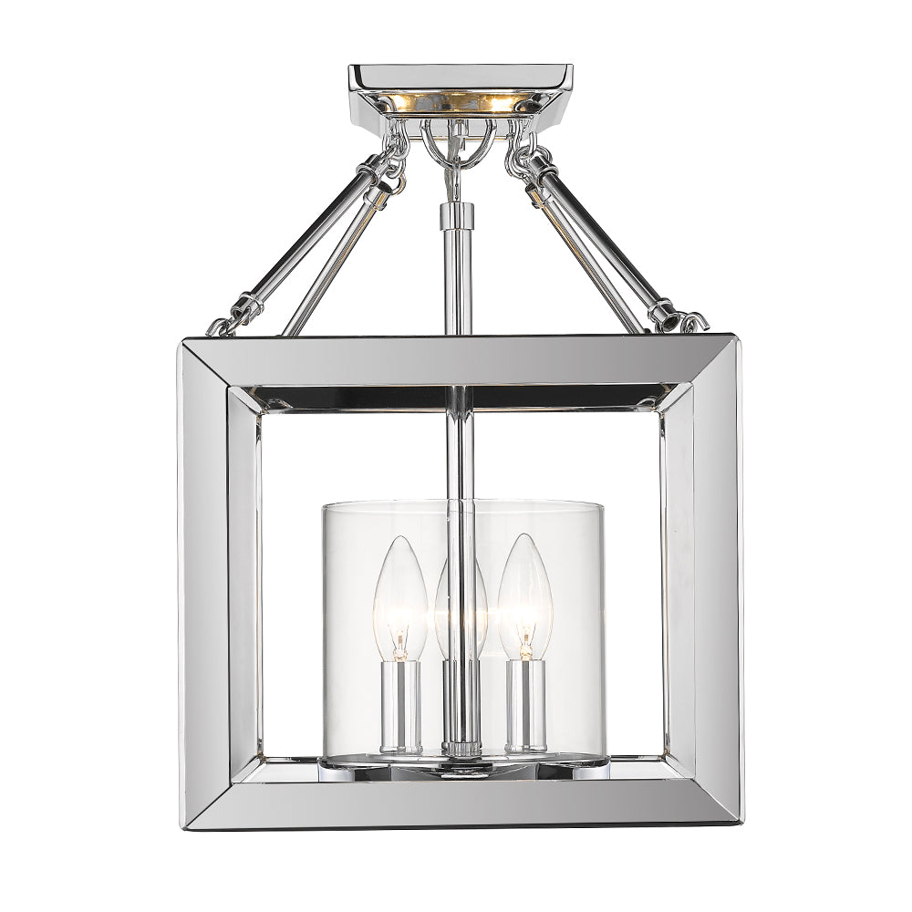 Samson Convertible Semi-Flush in Chrome with Clear Glass