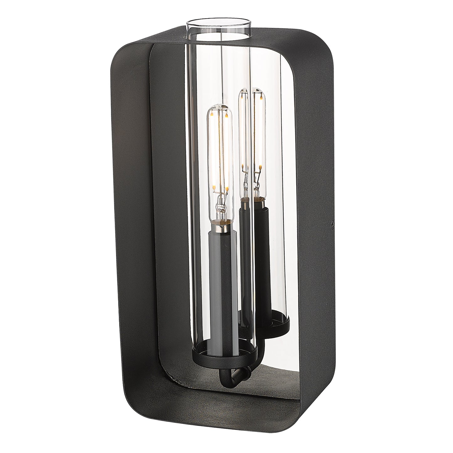 Stratus 2-Light Wall Sconce in Natural Black with Clear Glass