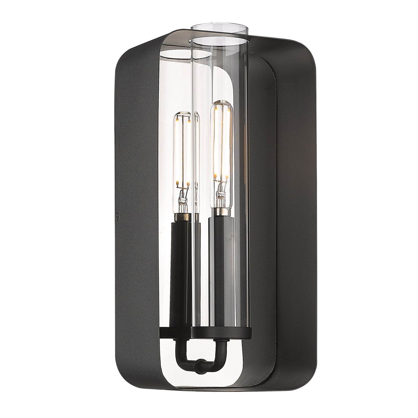 Stratus 2-Light Wall Sconce in Natural Black with Clear Glass