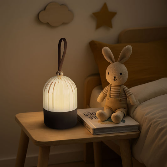 Lumina Pod 4" LED Rechargeable Lantern in Matte Black with Clear Acrylic