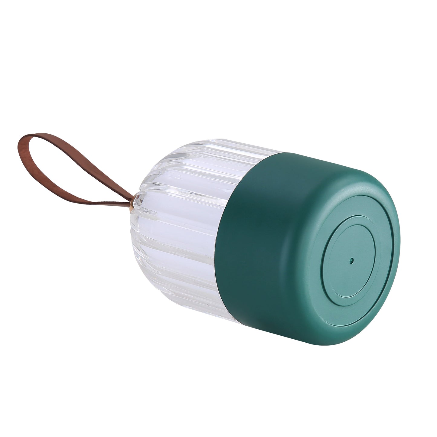 Lumina Pod 4" LED Rechargeable Lantern in Matte Green with Clear Acrylic