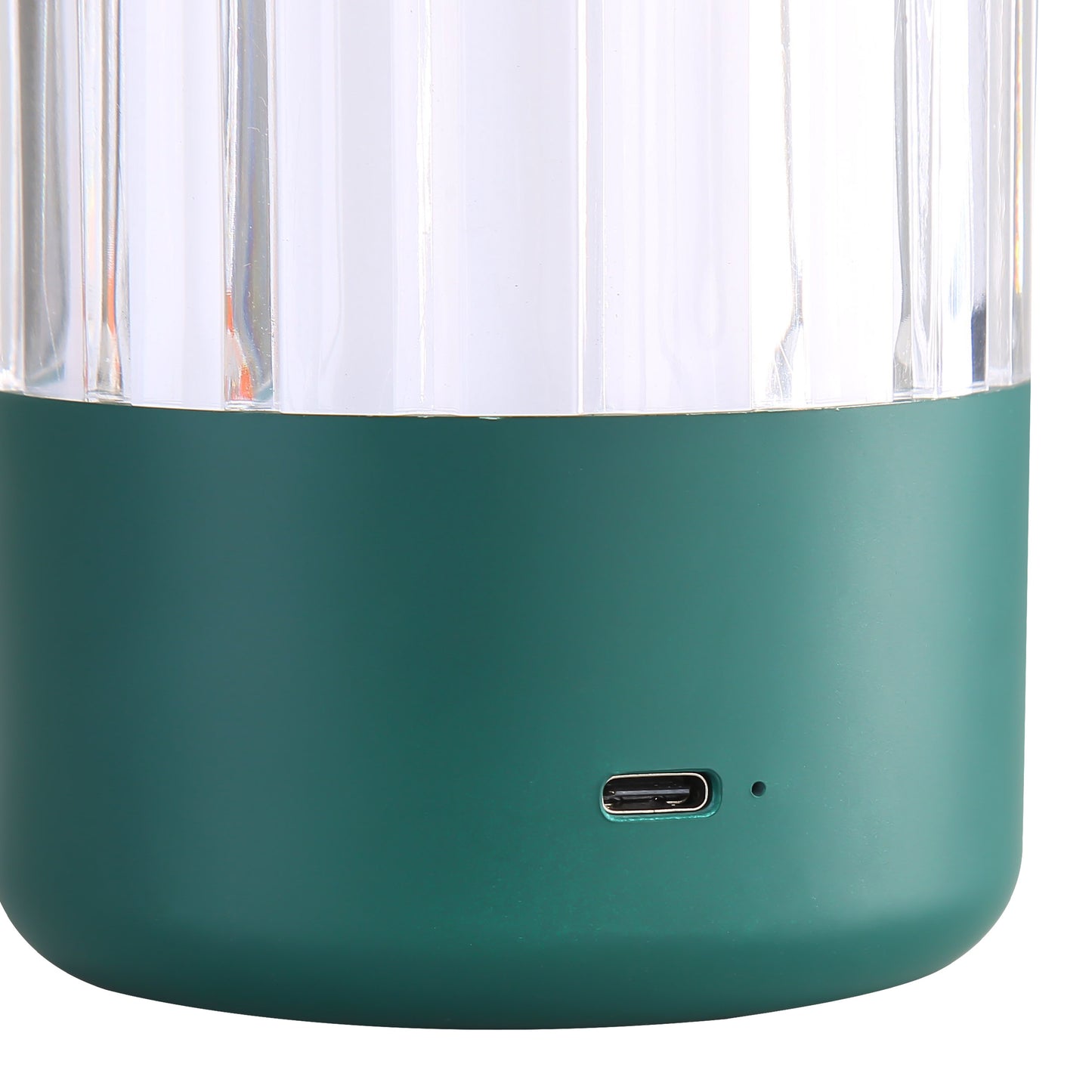Lumina Pod 4" LED Rechargeable Lantern in Matte Green with Clear Acrylic