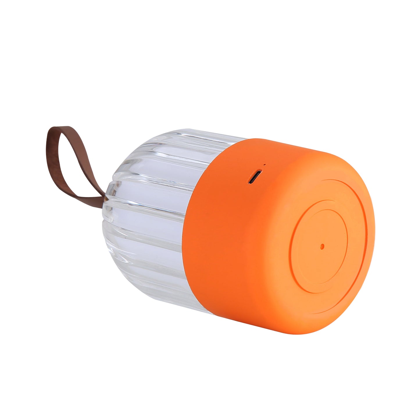 Lumina Pod 4" LED Rechargeable Lantern in Matte Orange with ClearAcrylic