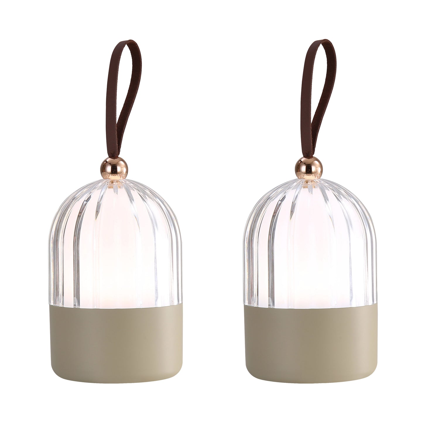 Lumina Pod 4" LED Rechargeable Lantern in Matte White with Clear Acrylic