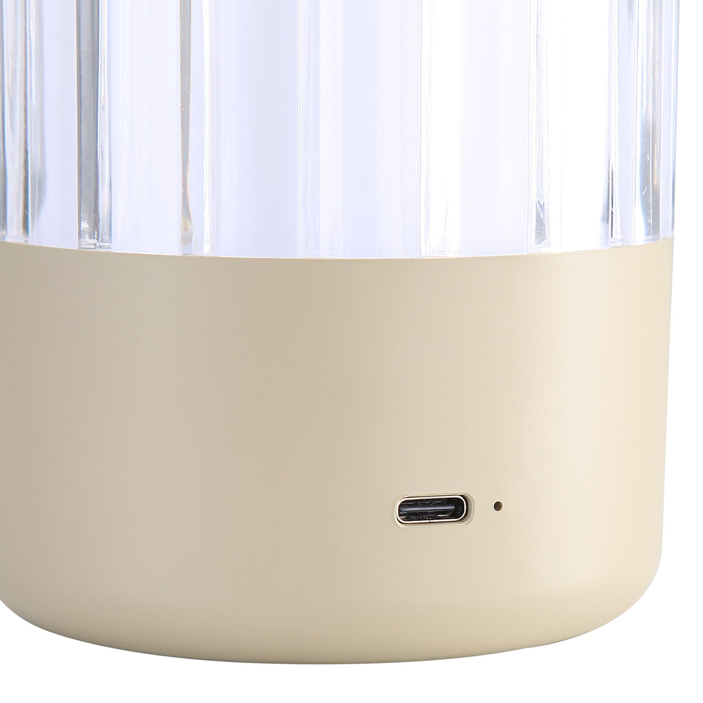 Lumina Pod 4" LED Rechargeable Lantern in Matte White with Clear Acrylic