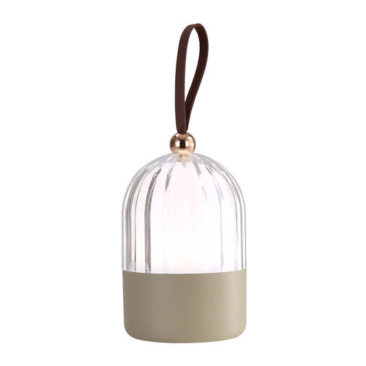 Lumina Pod 4" LED Rechargeable Lantern in Matte White with Clear Acrylic