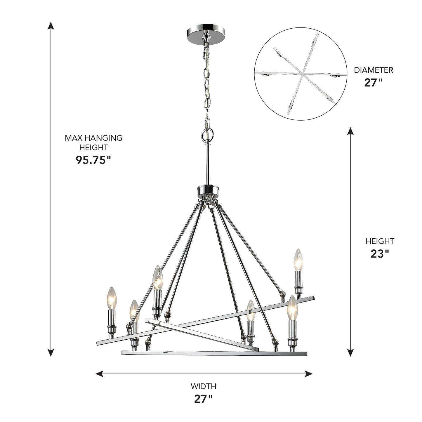 Wexler 6-Light Chandelier in Chrome
