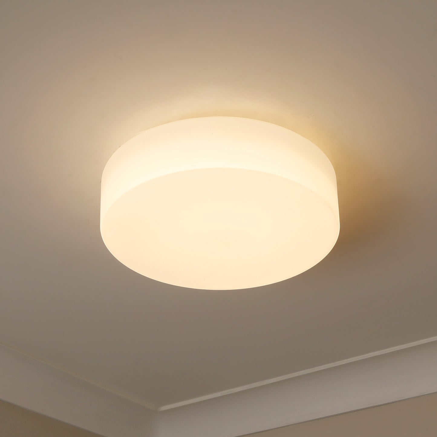 Toli BCB Flush Mount in Brushed Champagne Bronze with Opal Glass Shade
