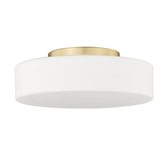 Toli BCB Flush Mount in Brushed Champagne Bronze with Opal Glass Shade
