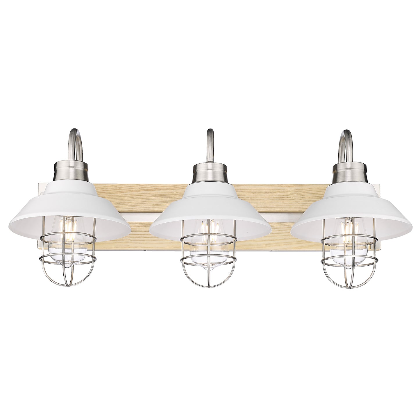 Nell 3-Light Bath Vanity in Pewter with Matte White