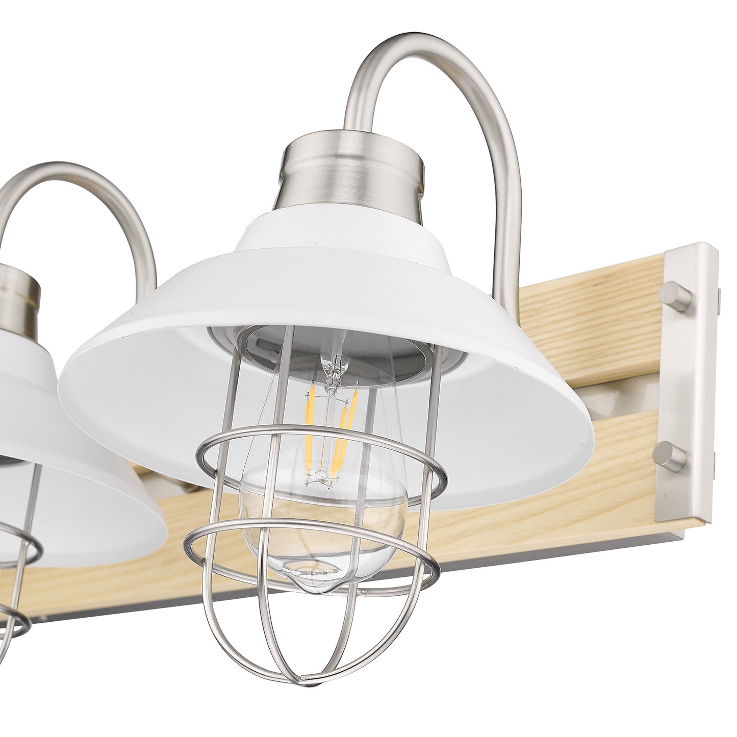 Nell 3-Light Bath Vanity in Pewter with Matte White