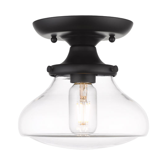 Dash Semi-Flush in Matte Black with Clear Glass
