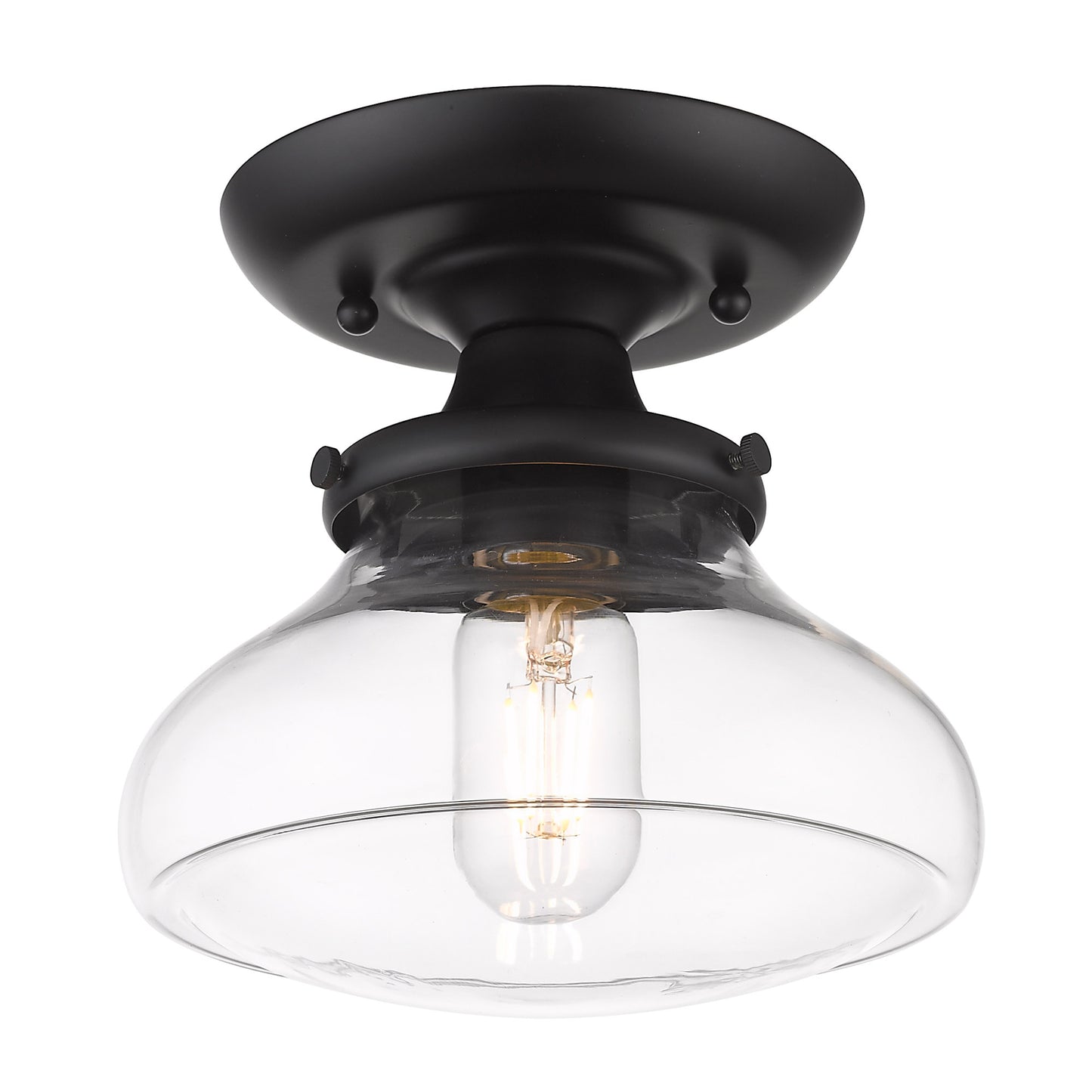Dash Semi-Flush in Matte Black with Clear Glass