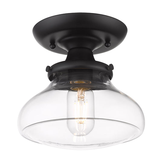 Dash Semi-Flush in Matte Black with Clear Glass