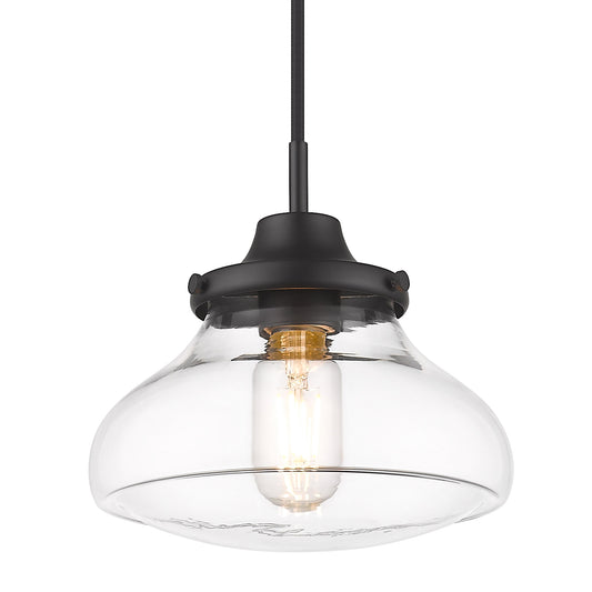 Dash Small Pendant in Matte Black with Clear Glass