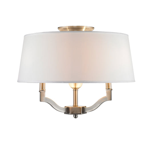 Cora Semi-Flush (Convertible) in Pewter with Classic White
