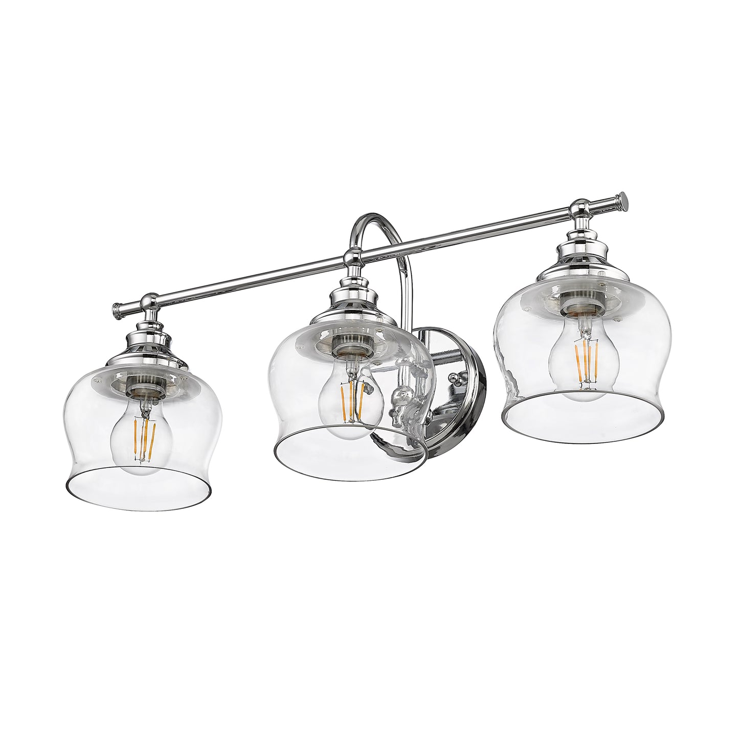 Velma 3-Light Vanity Light in Chrome with Clear Glass