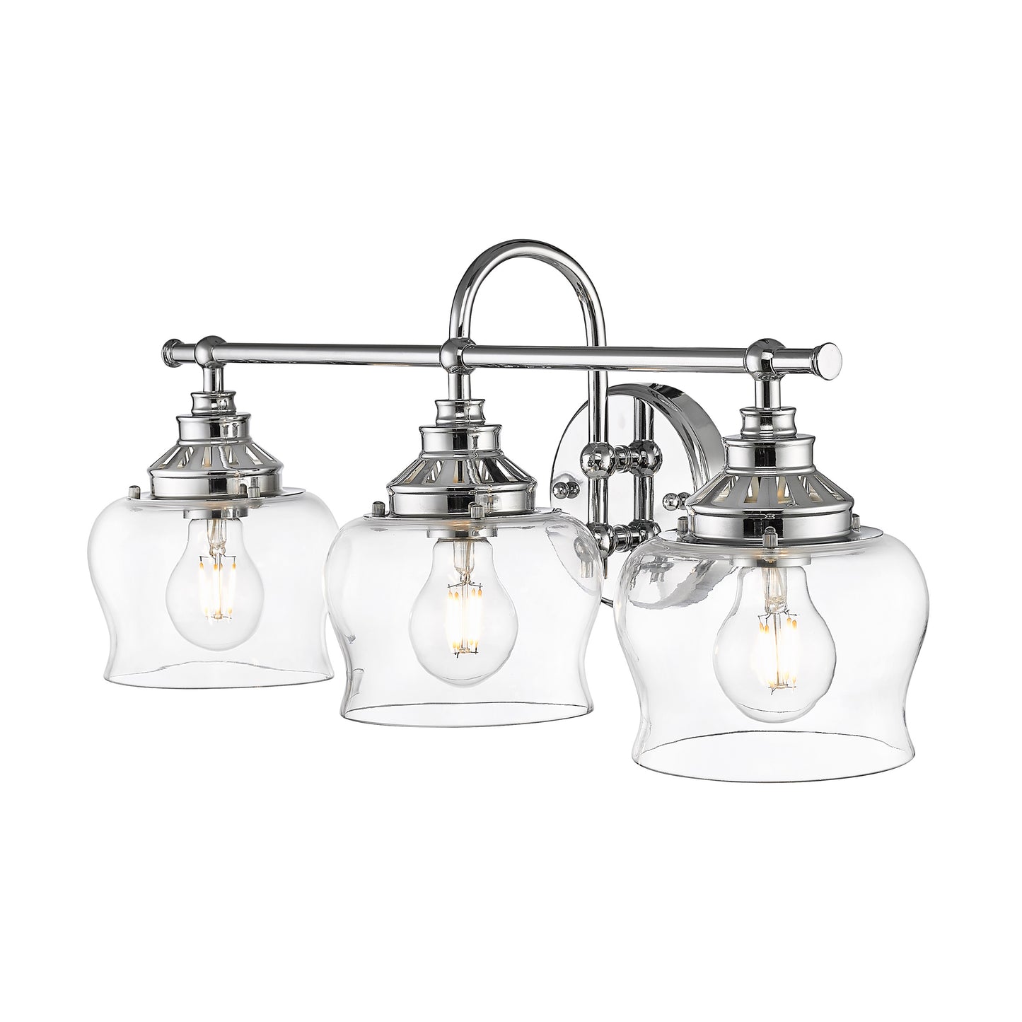 Velma 3-Light Vanity Light in Chrome with Clear Glass
