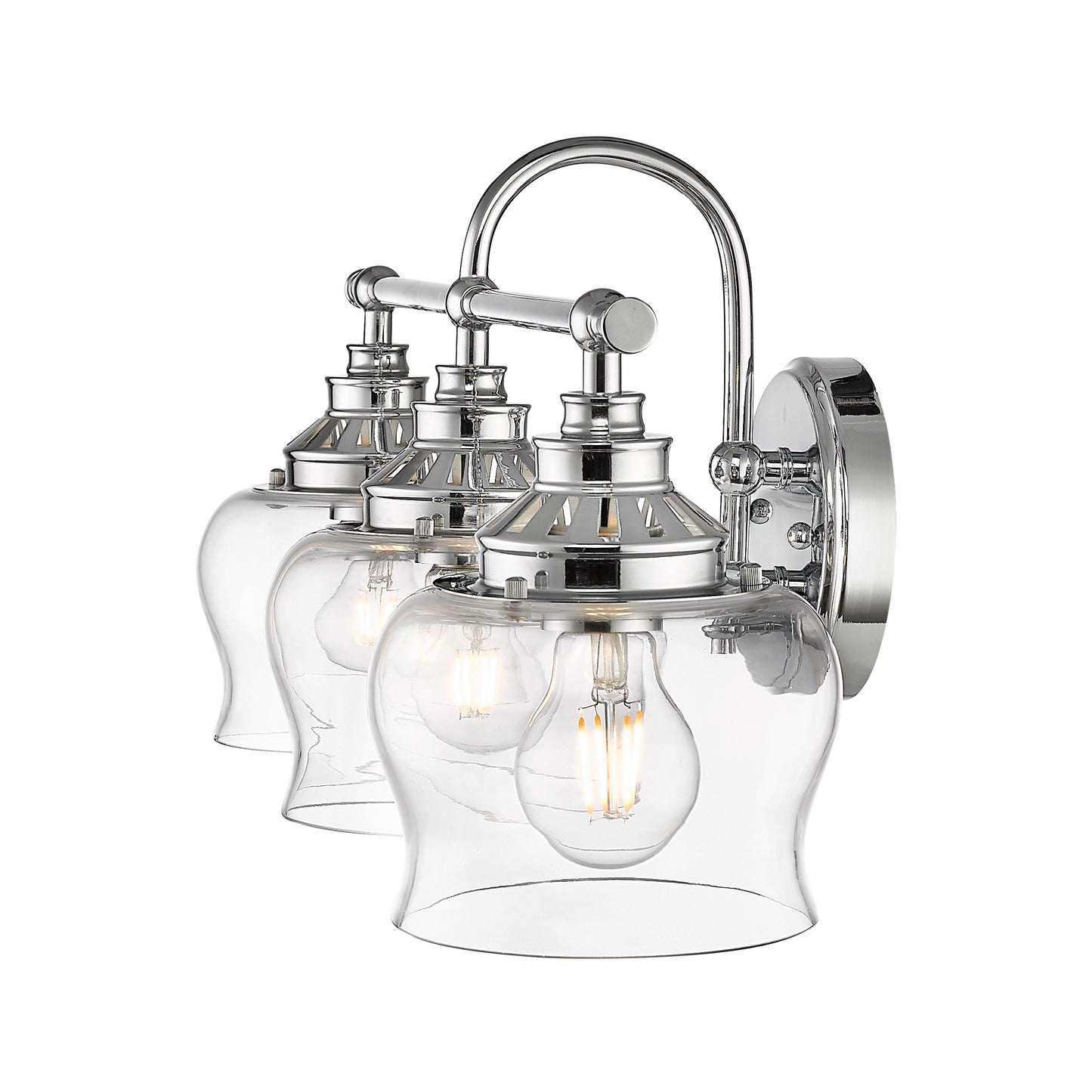 Velma 3-Light Vanity Light in Chrome with Clear Glass