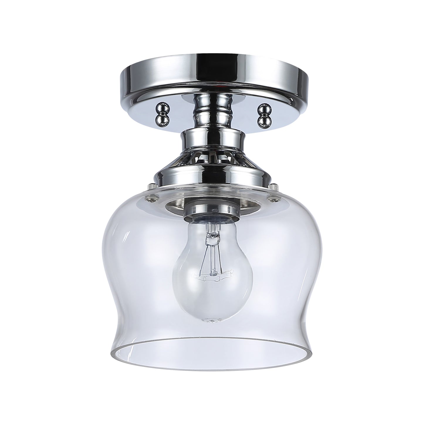 Velma 1-Light Semi-Flush in Chrome with Clear Glass