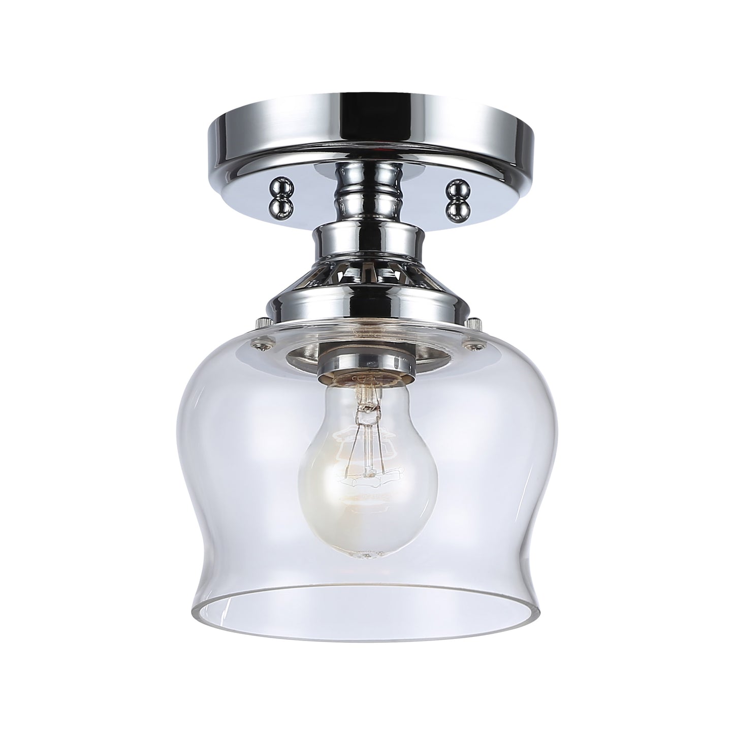 Velma 1-Light Semi-Flush in Chrome with Clear Glass