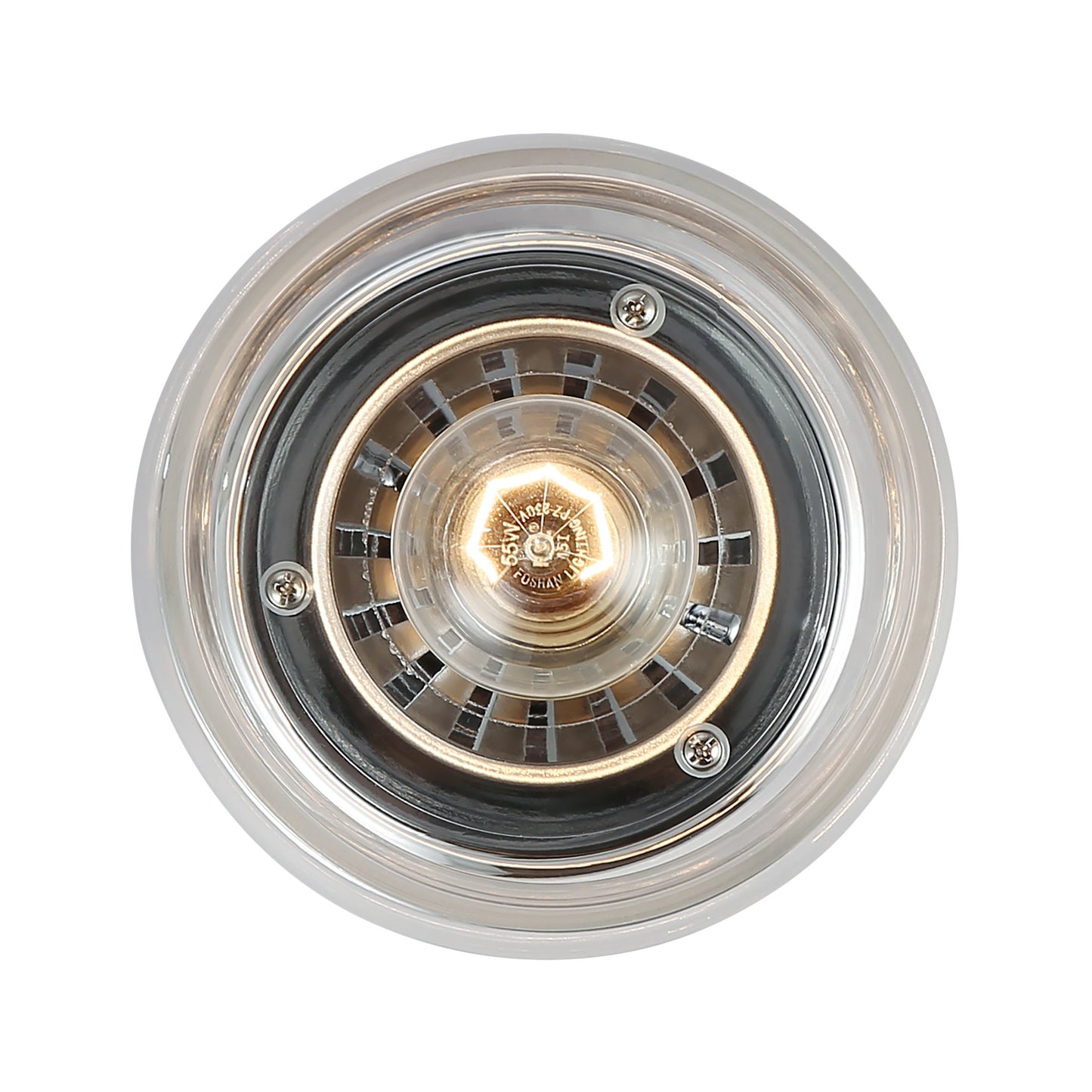 Velma 1-Light Semi-Flush in Chrome with Clear Glass