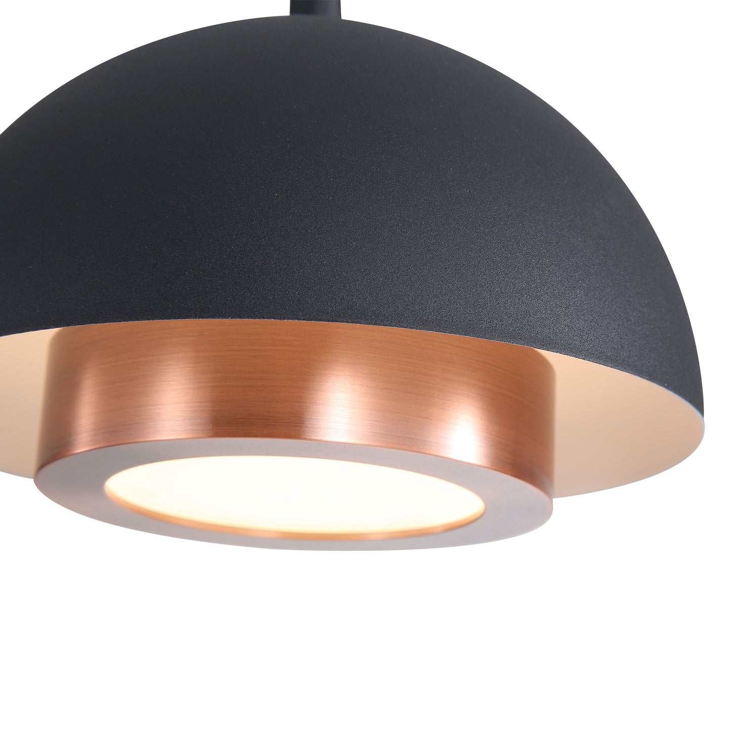 Annabelle 7" LED Pendant in Sand Black with Aged Copper