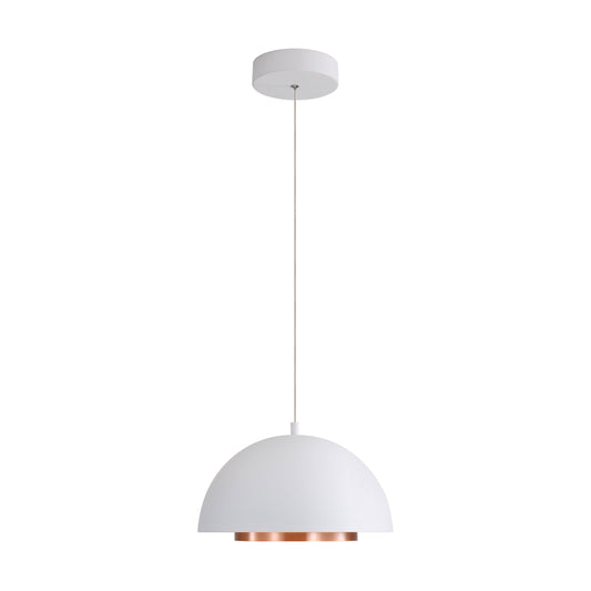 Annabelle 7" LED Pendant in Sand White with Aged Copper