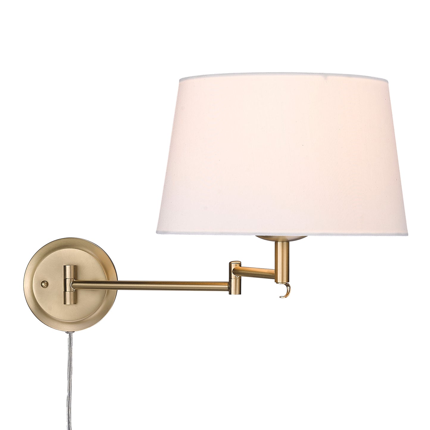 Elizabeth Articulating Wall Sconce in Brushed Champagne Bronze with Modern White Shade