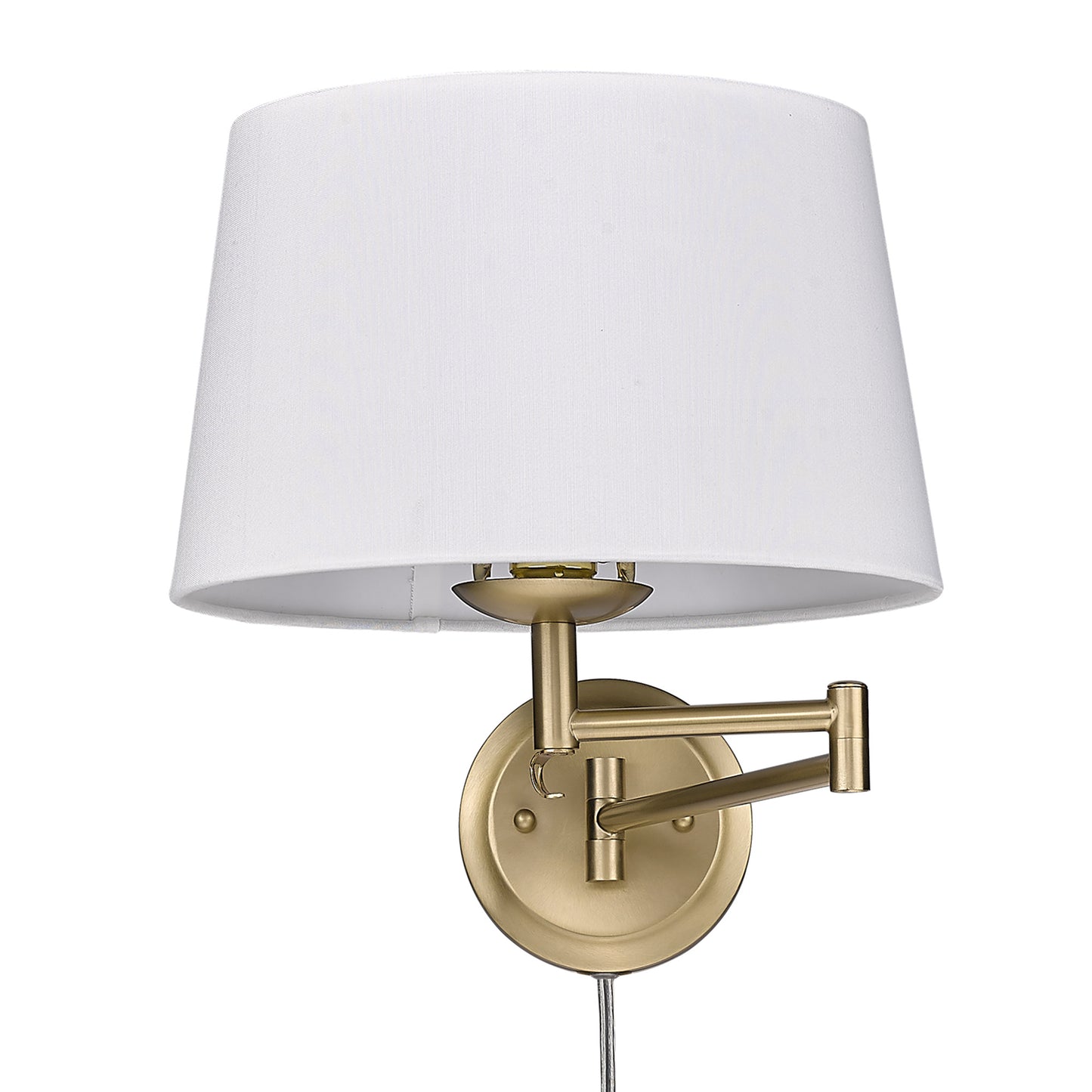 Elizabeth Articulating Wall Sconce in Brushed Champagne Bronze with Modern White Shade