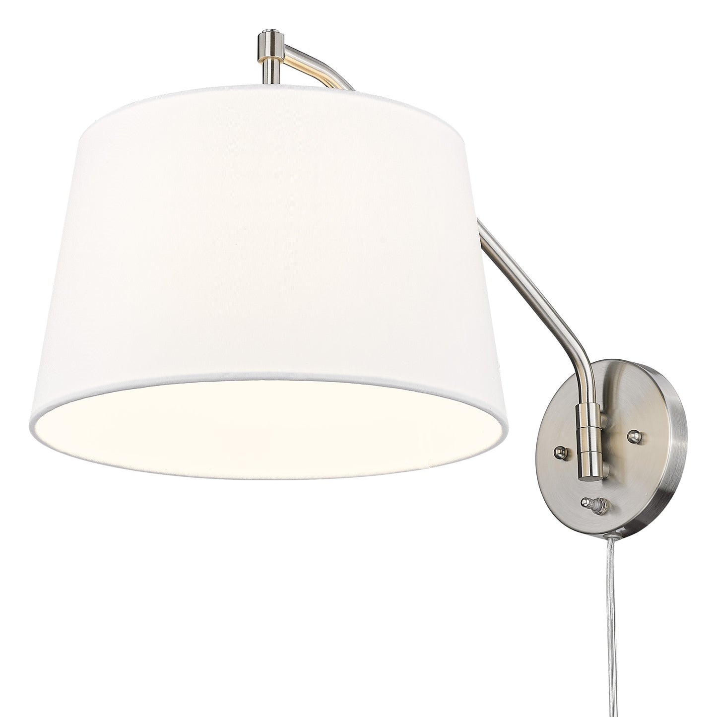 Riley 1-Light Swing Arm in Pewter with Modern White