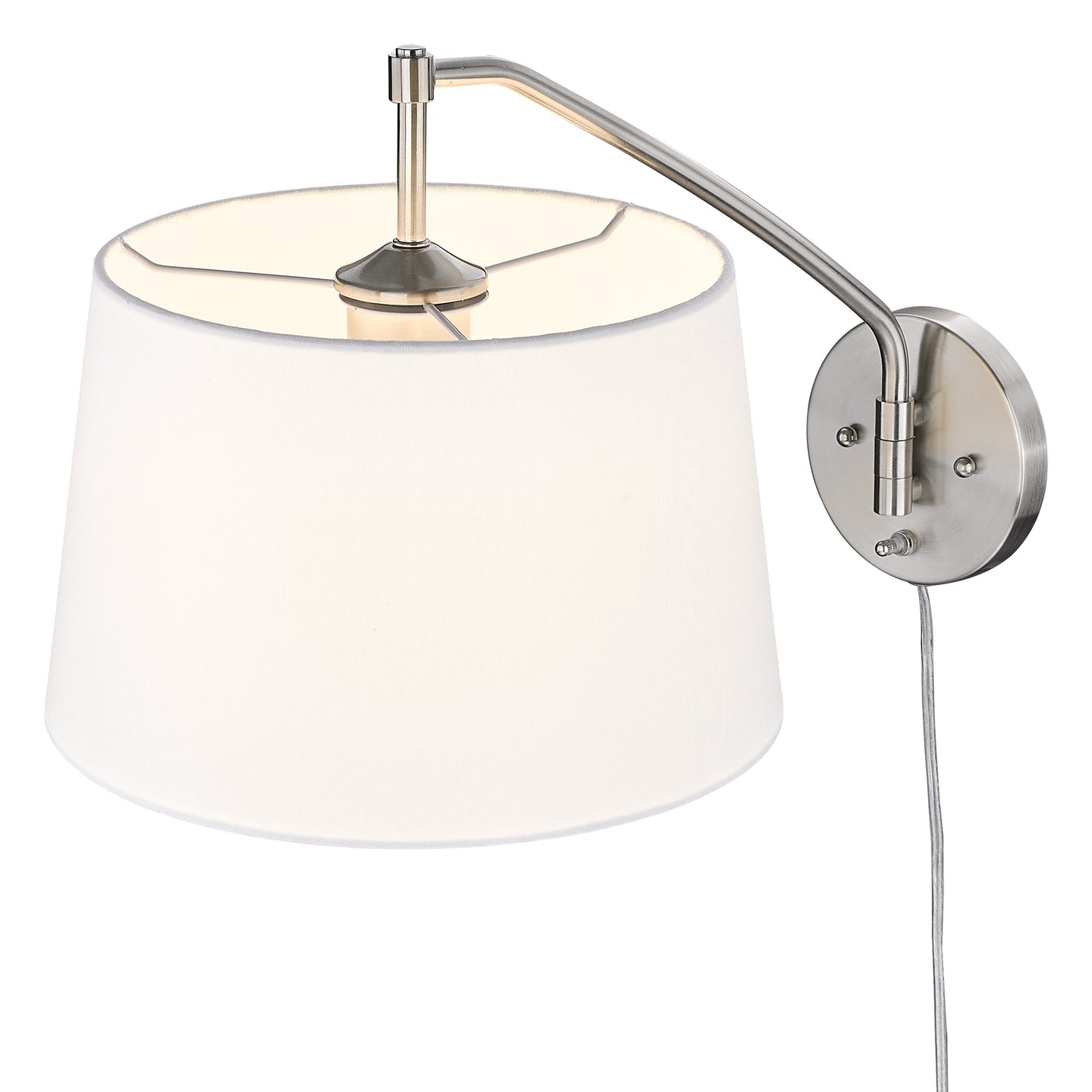Riley 1-Light Swing Arm in Pewter with Modern White