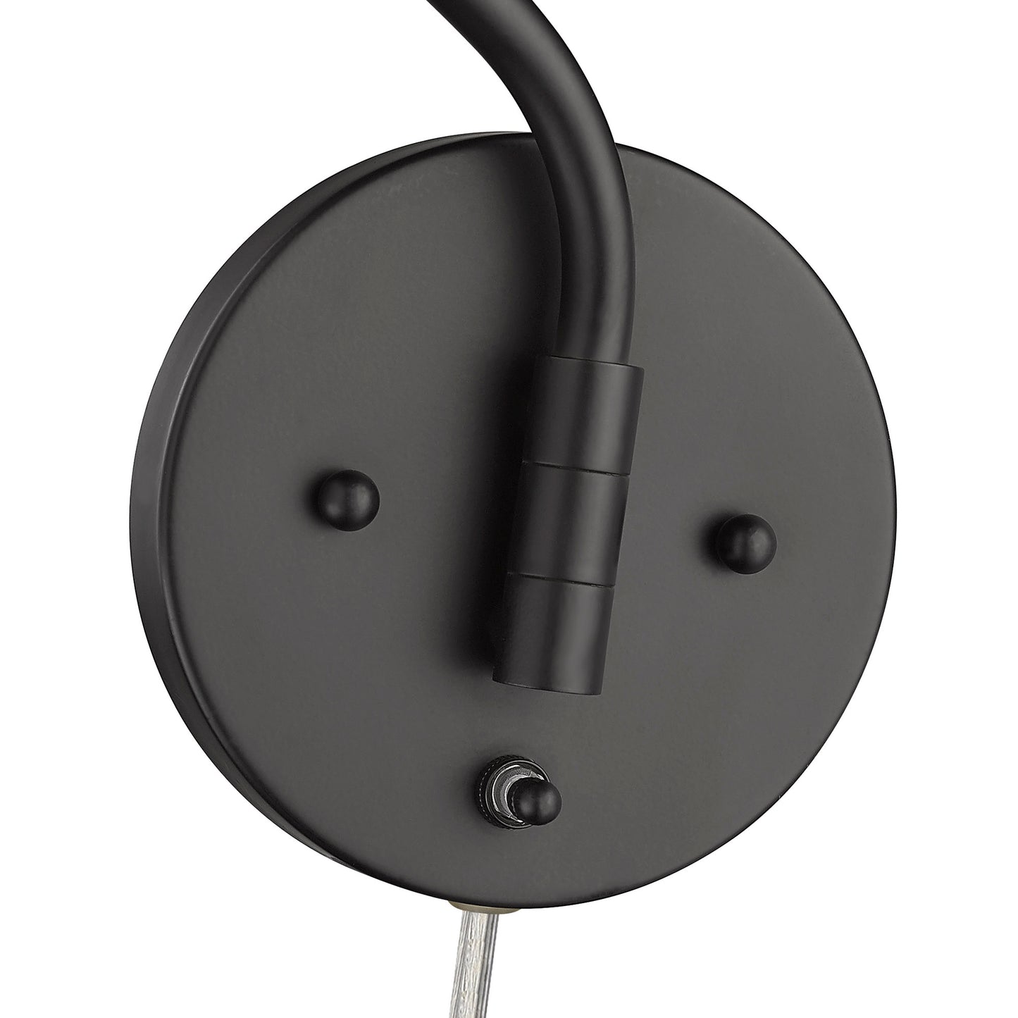 Riley Articulating Wall Sconce in Matte Black with Modern White Shade