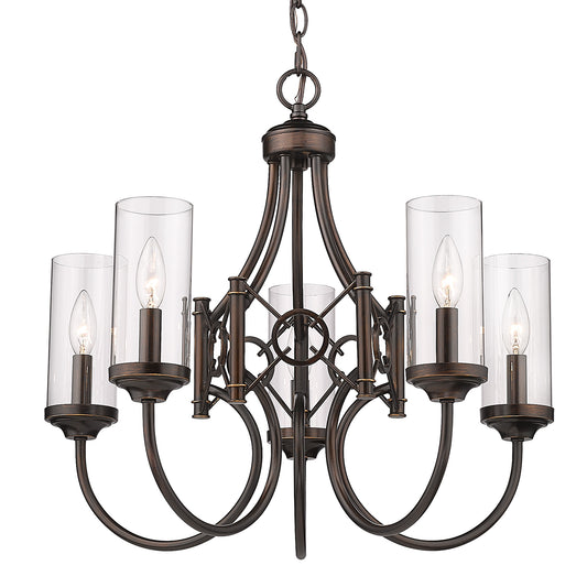 Livingston 5-Light Chandelier Bronze with Clear Glass